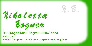 nikoletta bogner business card